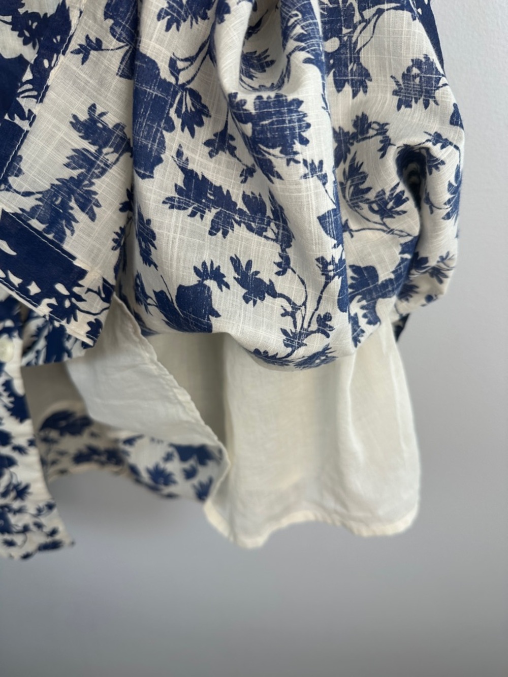 The GREAT. The Boating Skirt Autumn Leaf Floral Cotton Lined Blue Small Feminine - Picture 7 of 16